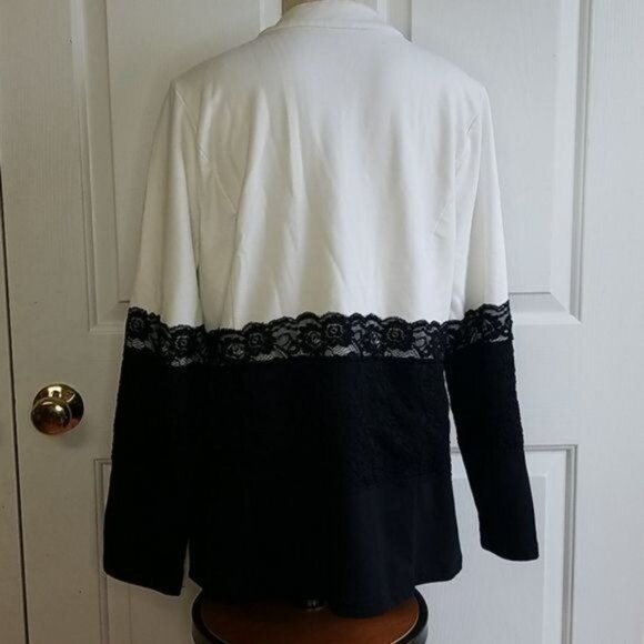 COLORBLOCK Sweatshirt Belle Kim Gravel Lace Zip Up White Women's WOMAN'S Large - Picture 4 of 10